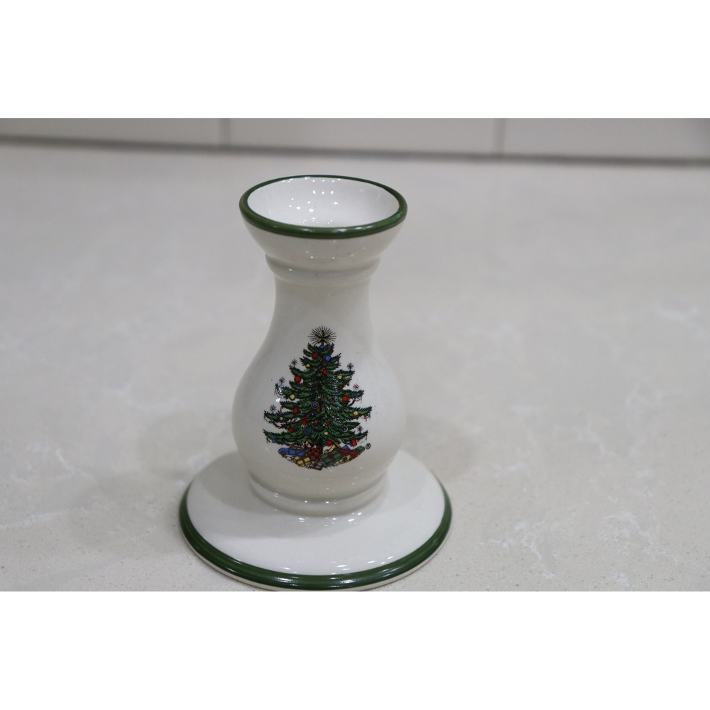Cuthbertson Original Christmas Tree Ceramic Taper Candlestick Holder England 4in